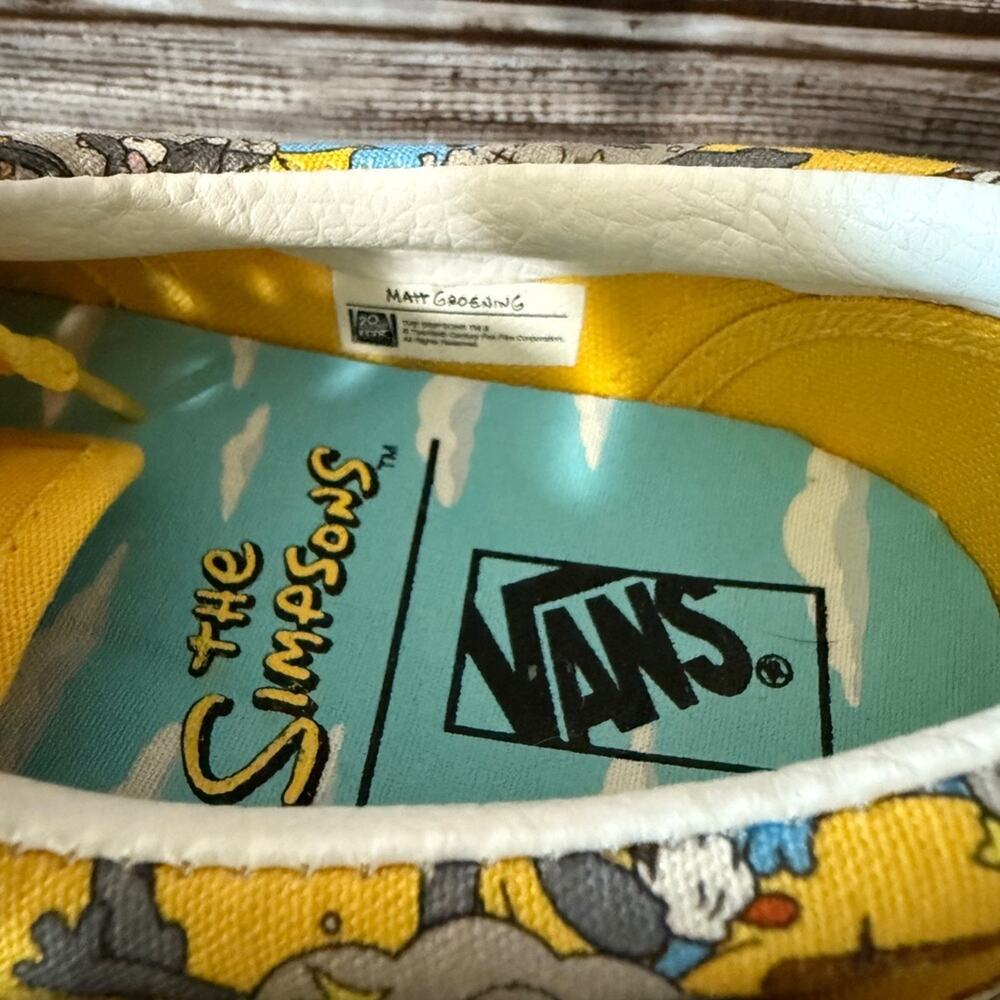 Vans The Simpsons Yellow Sneakers Itchy & Scratchy NWOT Unworn Mens size 5.5 - Picture 2 of 10